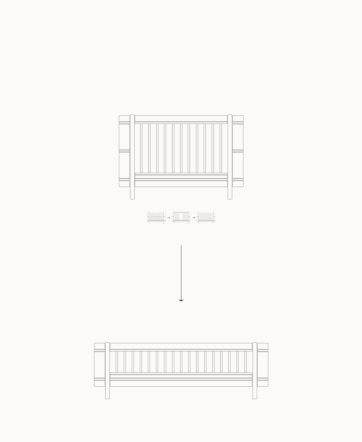 Mini+ Umbauset Juniorbett (Ergänzung f. Mini+ Babybett), weiß