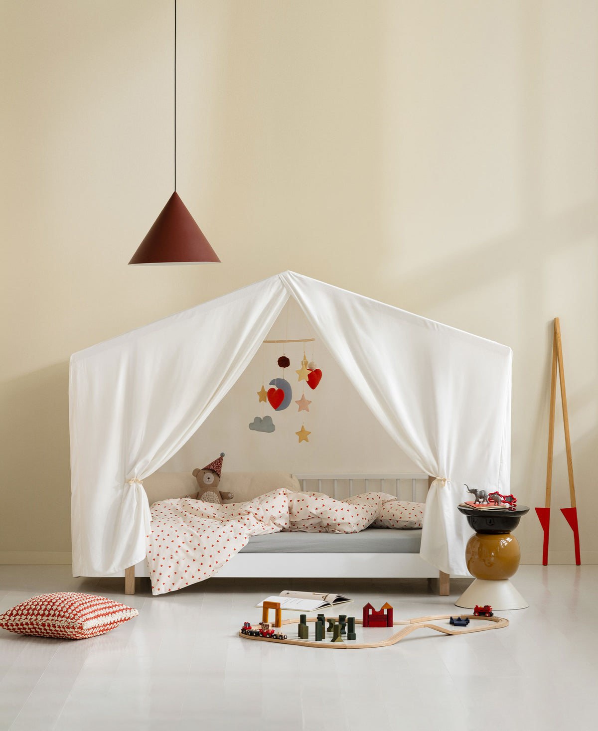 Wood Original Hausbett-Zelt mit Fenstern, blickdicht weiß