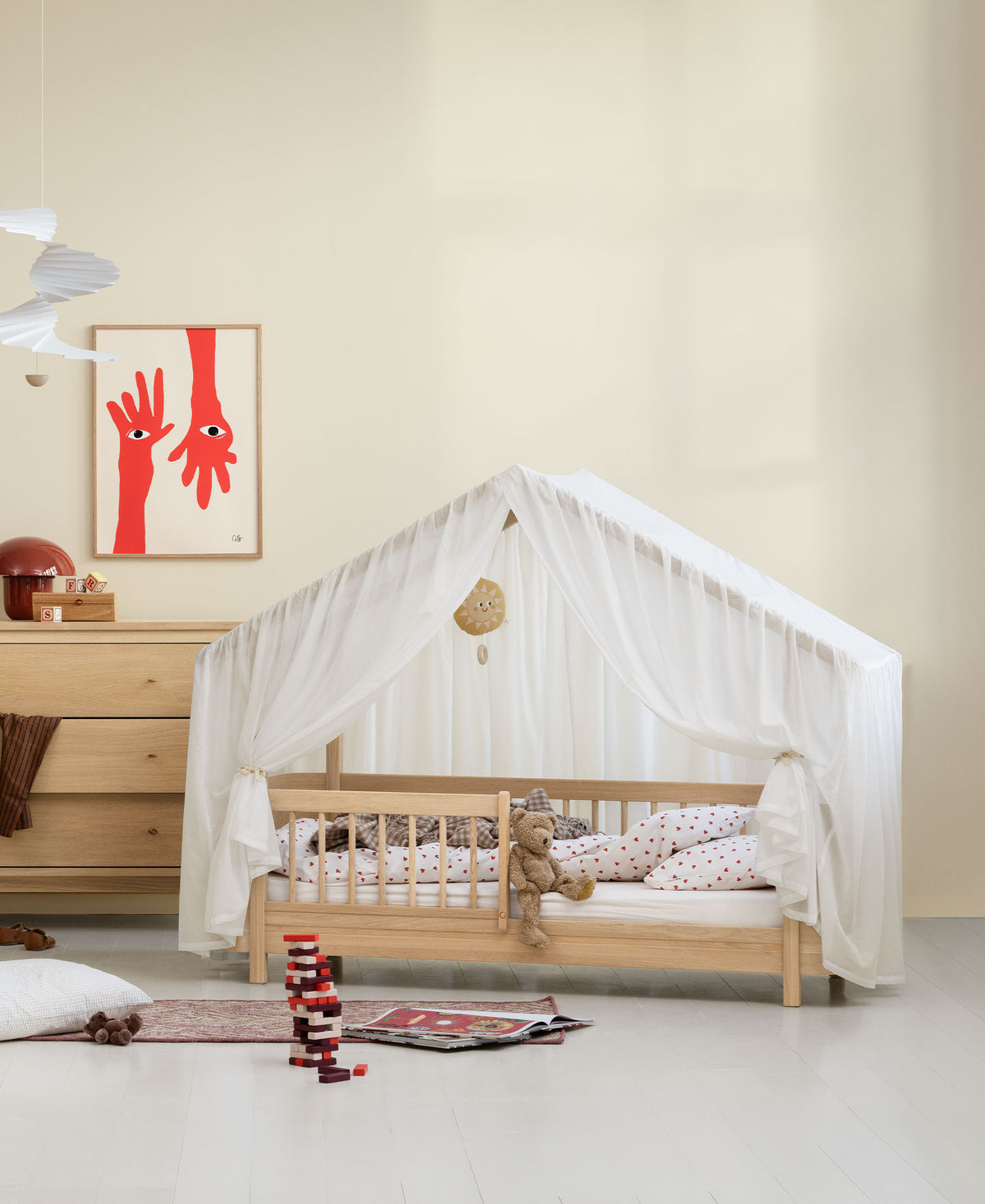 Wood Mini+ Hausbett-Zelt, transparent weiß