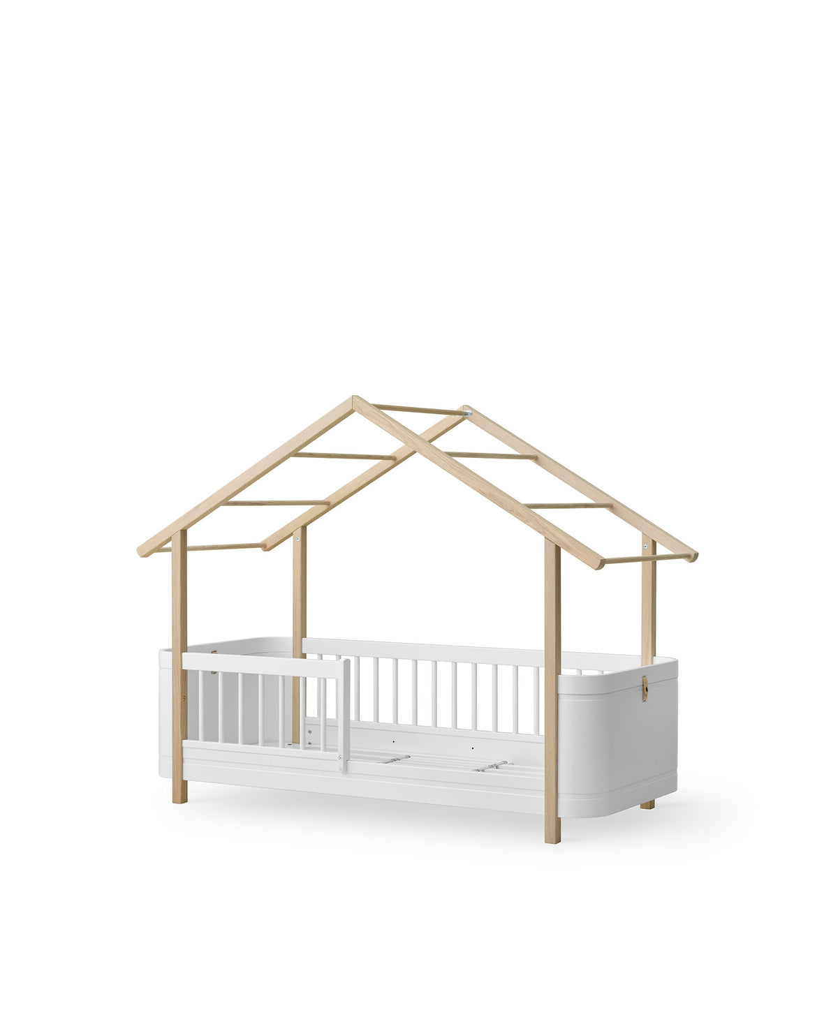 Wood Mini+ Hausbett, weiss/Eiche
