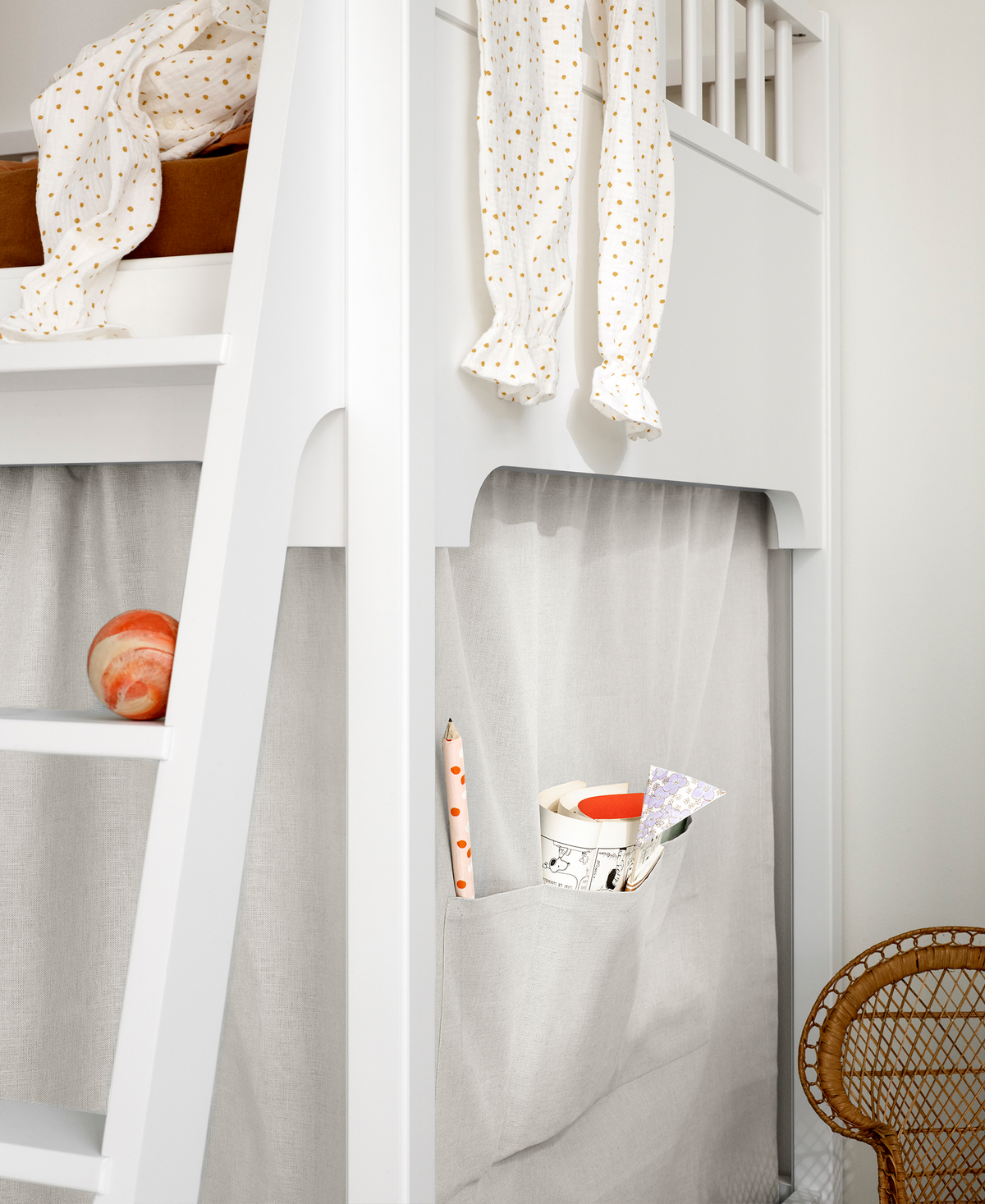 Vorhang für Seaside Classic halbhohes Hochbett, grau