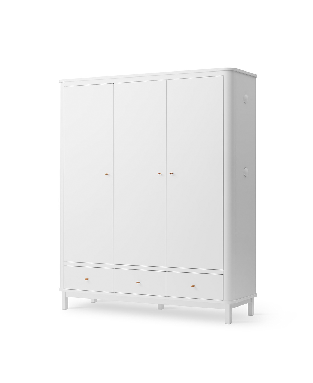 Wood Kleiderschrank 3-türig, weiss