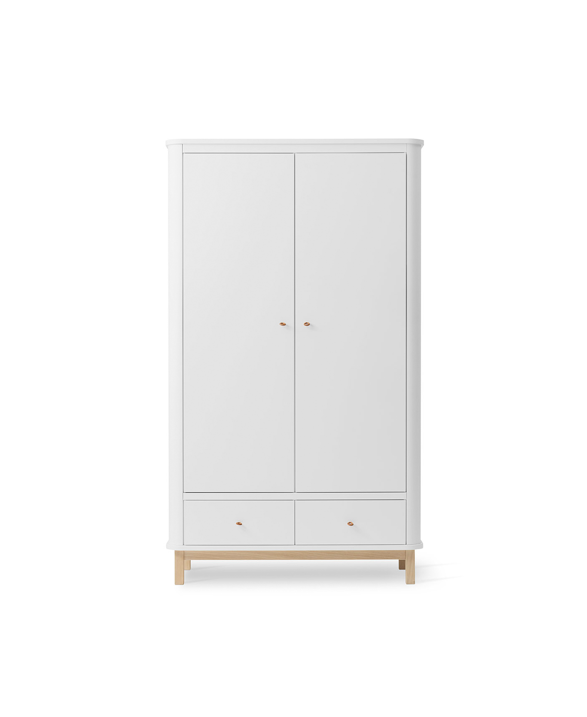 Wood Kleiderschrank 2-türig, weiss/Eiche