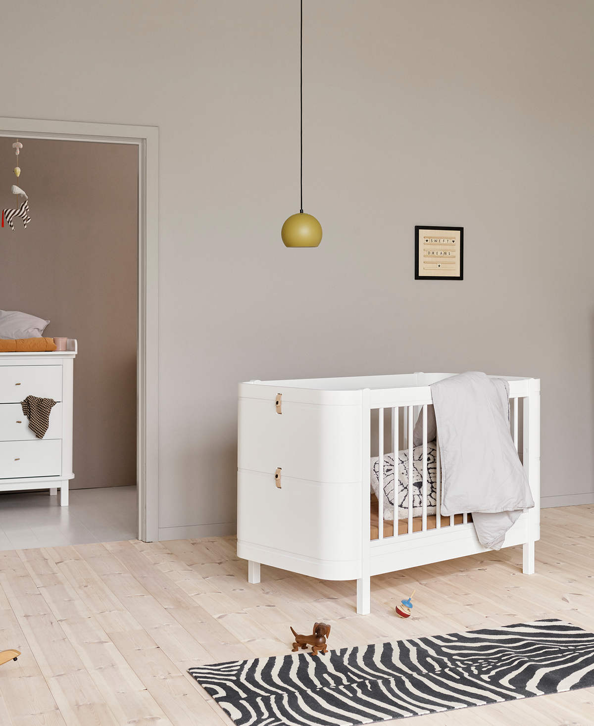Wood Mini+ Babybett, weiss