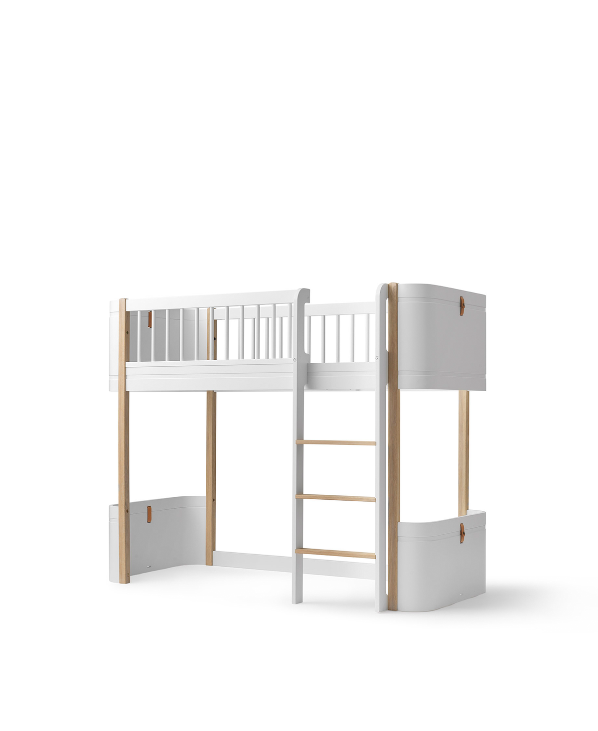 Wood Mini+ halbhohes Hochbett, weiss/Eiche